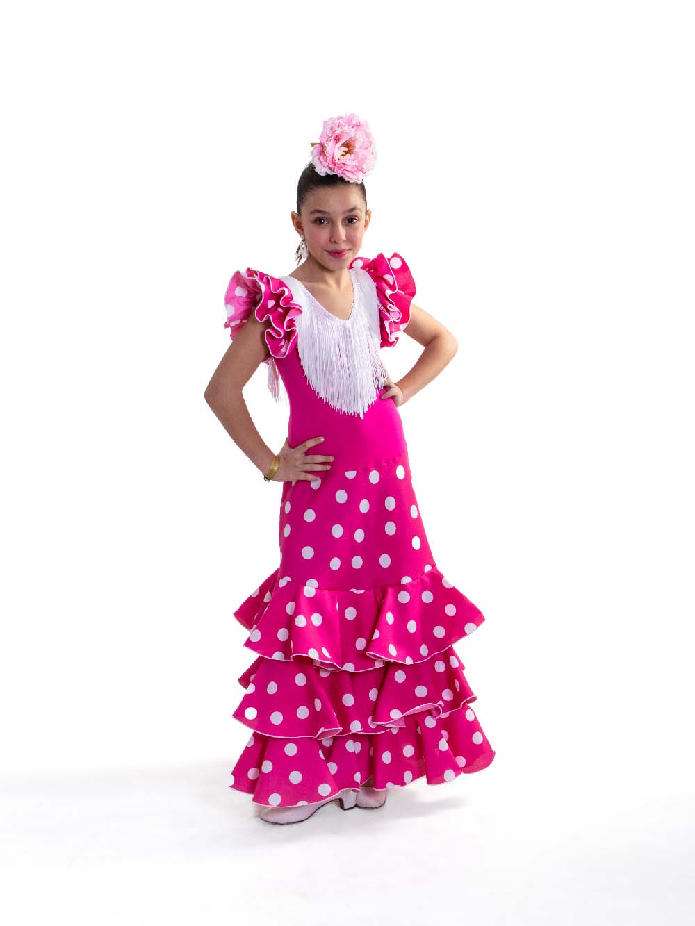 T 38. Vestido de Flamenca Outlet. Mod. Alegría Lunares Rosa. Talla 38,  Trajes de Flamenca Vestidos Flamenco de Sevillana Moda Sevilla