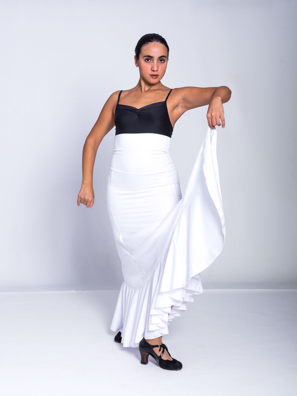 Falda de ensayo flamenco combinada - Lunares Blancos