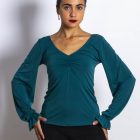 Blusa flamenca Bulería de Paralola en color verde.