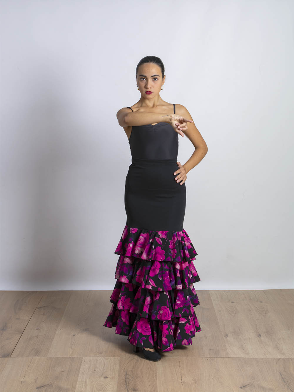 Falda de flamenco profesional modelo Carmensol verde