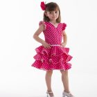 Traje de flamenca infantil Luna de Paralola en color rosa.